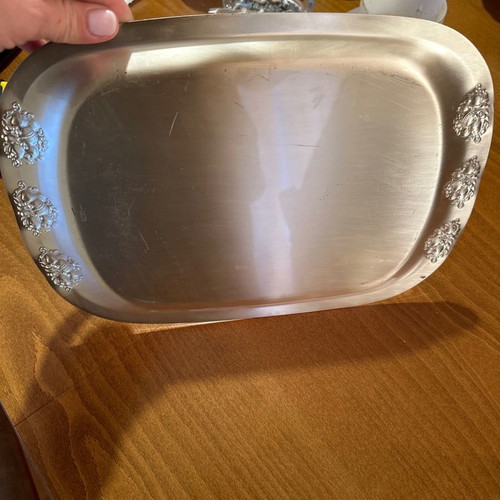 Silver-plated decorative tray used