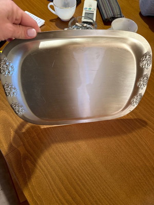 Silver-plated decorative tray used