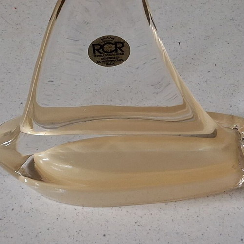 Crystal sailboat RCR like new, Made in Italy