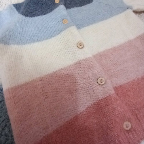 Baby wool cardigan with multicolor stripes H&M like new for 9-12M