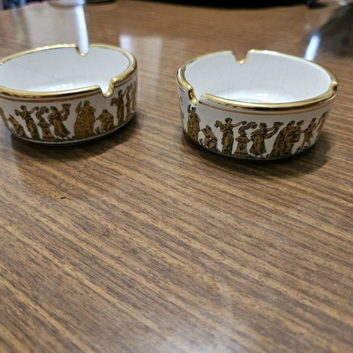 Corfu ashtrays feax ceramics, bros Provatas "24gold"