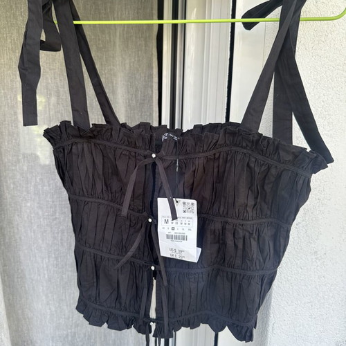 Zara Black Top Size M New