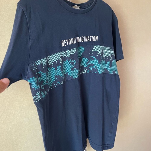 Children's t-shirt used, 8 years old, blue, size 128 cm