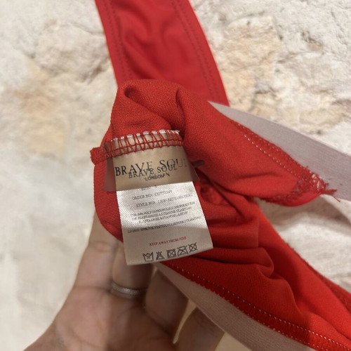 Brave Soul Red Bikini Set like new, size 8, white trim