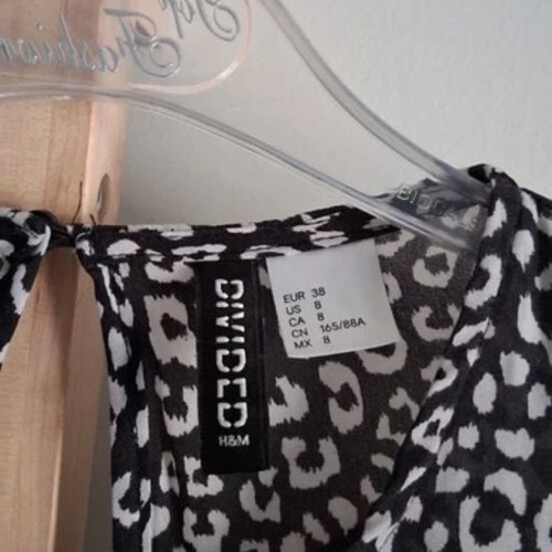 Women's leopard print blouse with frill, H&M, size medium, like new