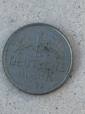 Deutsche Mark coin used, 1992 West Germany