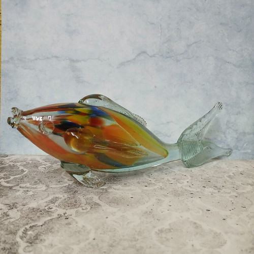 Blown Glass Fish used with colorful design