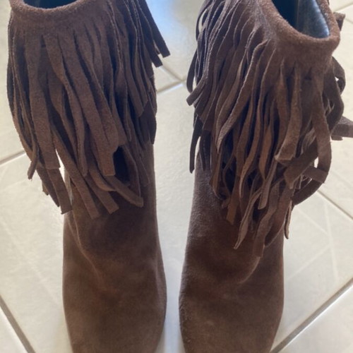 Zara suede ankle boots used, brown, size 37