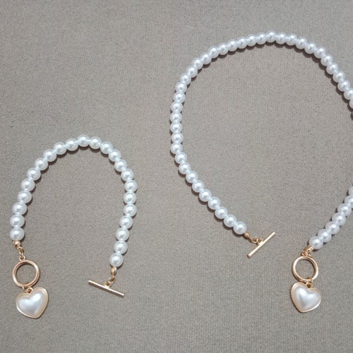 Fo heart jewelry set new, white