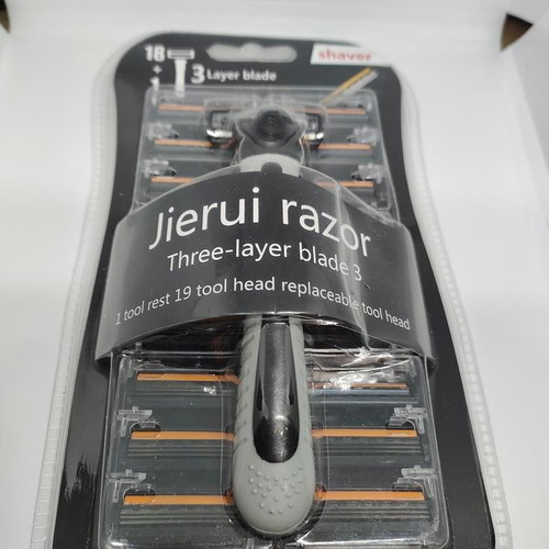 Jierui Razor shaving set like new with 19 three-blade replacement heads