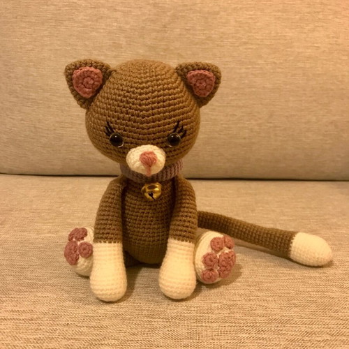 Handmade knitted amigurumi cat doll new