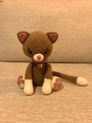Handmade knitted amigurumi cat doll new