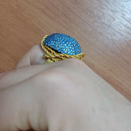 Handmade ring used, two-tone Marguerite