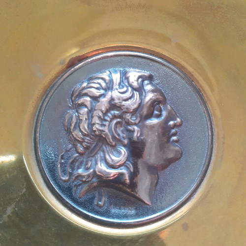 Brass Plate with 925 Silver Center Alexander the Great