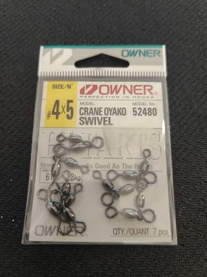 Owner Oyako Swivel Crane 52480 στριφτάρια ψαρέματος καινούργια, πακέτο 5
