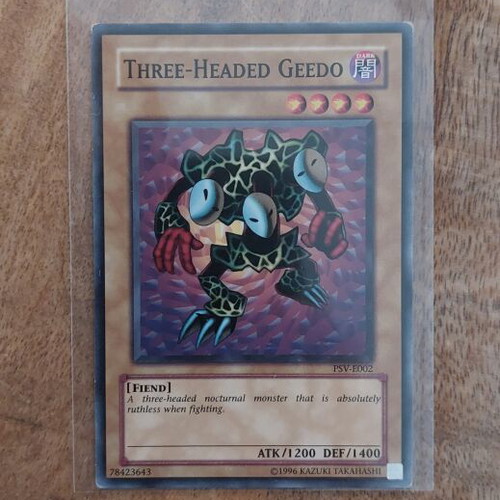 Yu-Gi-Oh Card Three-Headed Geedo (V.1 - Common) used, Pharaoh's Servant