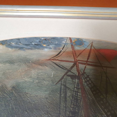 1931 oil painting used, signed by M. Konstantaras