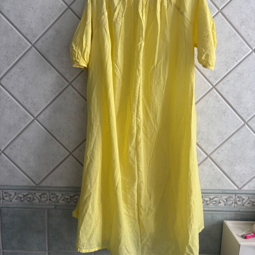 Rabens Saloner yellow cotton oversized dress tunic, S