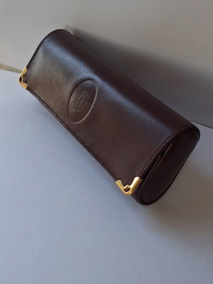 Cartier ρετρό δερμάτινη θήκη για γυαλιά σαν καινούργιο, καφέ
