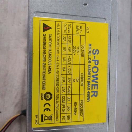 S-Power dr-8460btx 450w power supply used