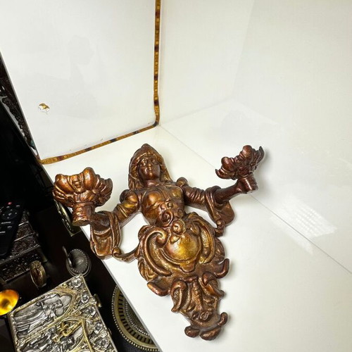 Metal wall candle holder baroque style used