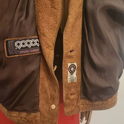 Suede jacket, size L, beige
