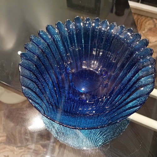 Vintage blue cobalt glass fondantiere bowl like new