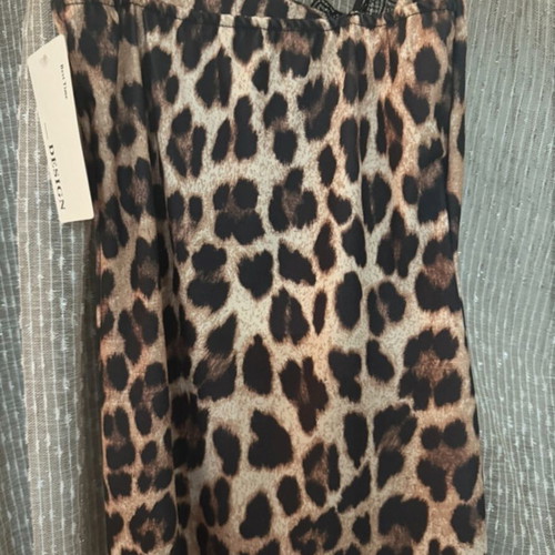 Leopard Print Dress long with slit one size new by Abysse