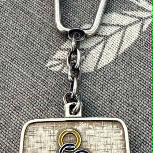 Vintage Olympic Airways enamel keychain