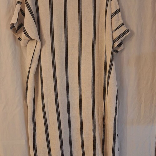 Spiga dress like new, natural tones with black stripes, size XL