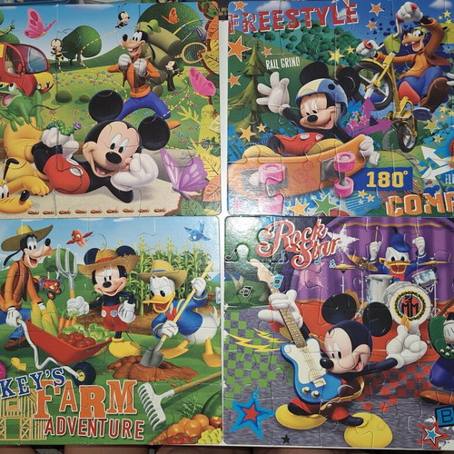 Mickey and Friends Puzzles set of 4, like new