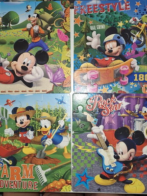 Mickey and Friends Puzzles set of 4, like new