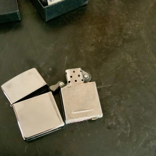 Zippo High Polished Chrome lighter used with original box