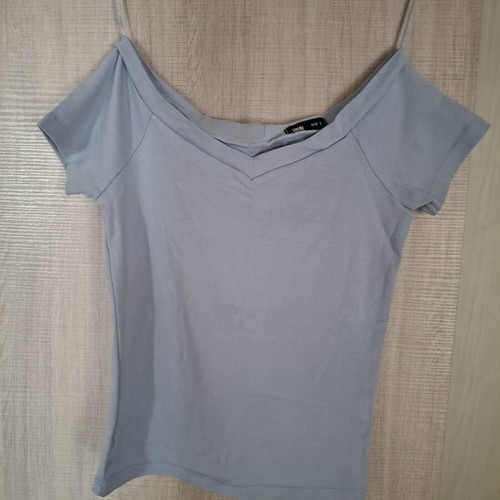 Sinsay Off-Shoulder Blouse like new, turquoise, size L
