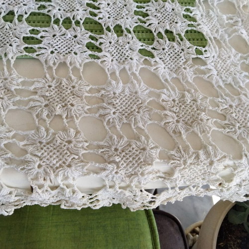 Crochet Doily Set Vintage, 3 Pieces, 1 Large 80x80 & 2 Small 30x30