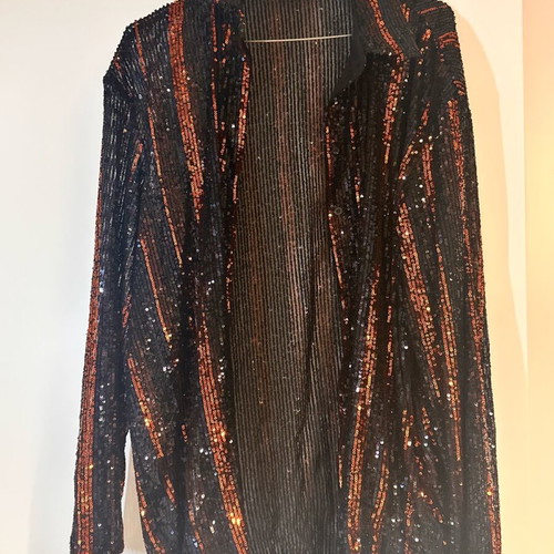 Zara sequin set jacket and pants black like new