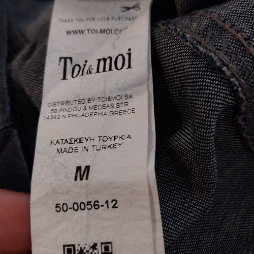 Toi&Moi women's denim dress like new, blue, strapless, size M