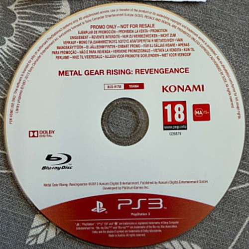 Metal Gear Rising Revengeance PS3 Promo Disc used, rare collectible