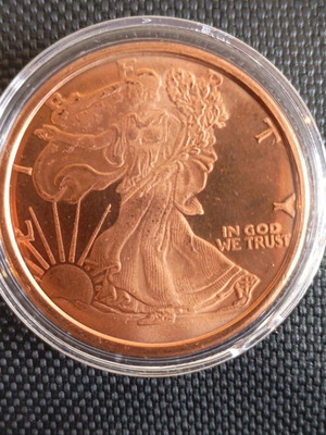 Συλλεκτικό νόμισμα fine copper 999 liberty καινούργιο, μια ουγγιά