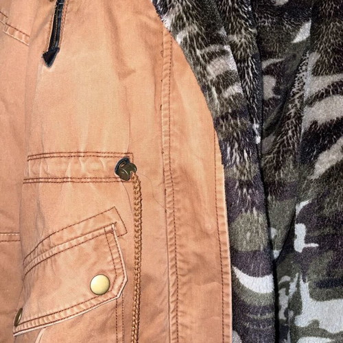 Winter jacket with removable fur lining, brown, size M
