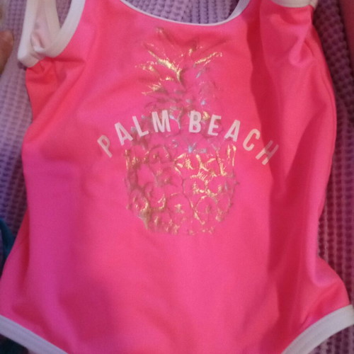 Pink one-piece swimsuit like new for girls aged 4-5
