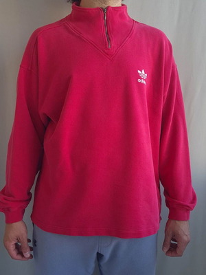 Adidas vintage men's sweatshirt size L used, red, trefoil