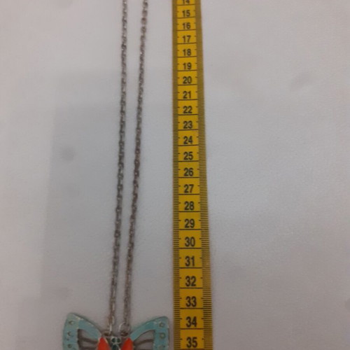 Vintage butterfly pendant used, metal, 1970s