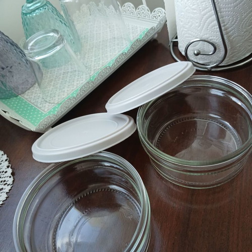 Glass storage jars new, set of 2, 350 ml