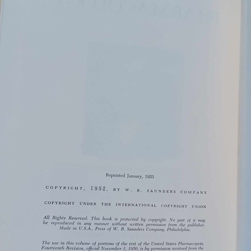 Textbook of Pharmacology used, rare 1953 edition