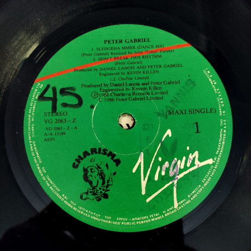 Peter Gabriel Sledgehammer 12'' Maxi Single used, Limited Edition Dance Mix