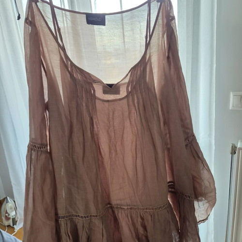 Manolo double dress one size beige and brown like new