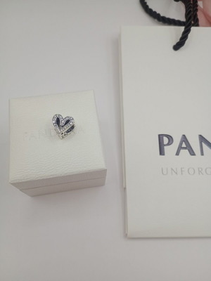 Pandora heart charm, silver