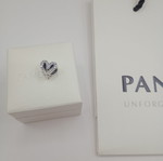 Pandora heart charm, silver