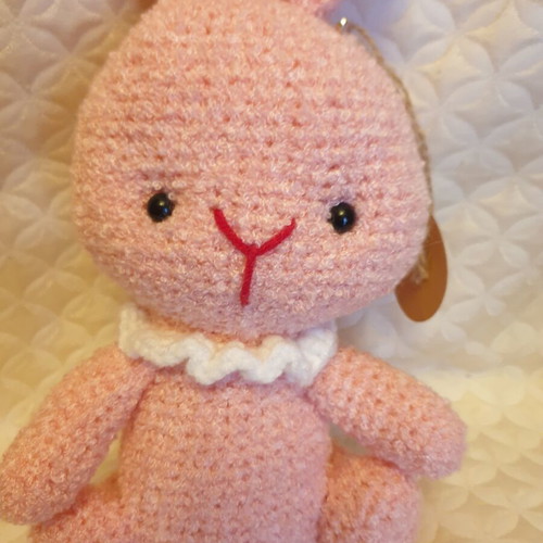 Pink Amigurumi Bunny Handmade, New, 26cm×14cm